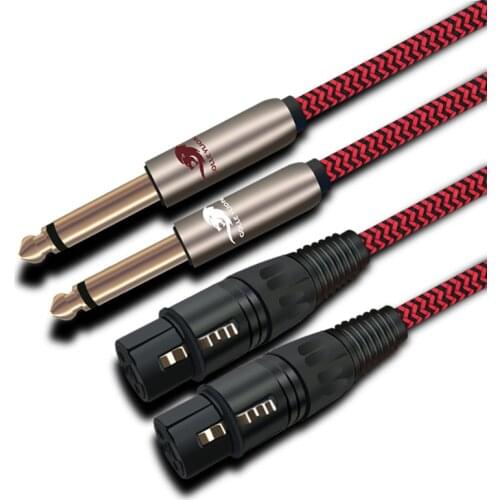 Audio Cable TRS 1/4" Jack 2 6.5mm to 2 XLR Female 3 Pin for Amplifier Mixer Console Dual XLR to Dual 6.35mm Cable 1M 2M 3M 5M