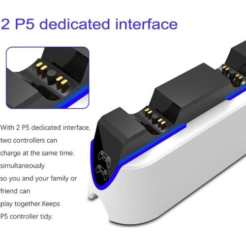 Dual Fast Charger For PS5 Controller Fast Charging Dock Station Stand