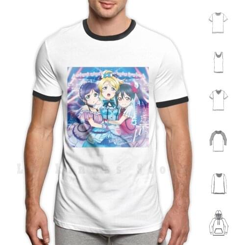 Μs-Kira-Kira Sensation Album Cover T Shirt Big Size 100% Cotton Μs Lovelive Us Honoka Kotori Umi Rin Hanayo Maki Nico Nozomi