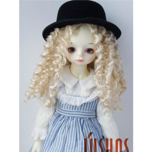 JD073 1/4 1/3 Long curly syntheitc mohair bjd doll wig MSD SD Fashion Middle part line 7-8inch 8-9inch hair doll accessories