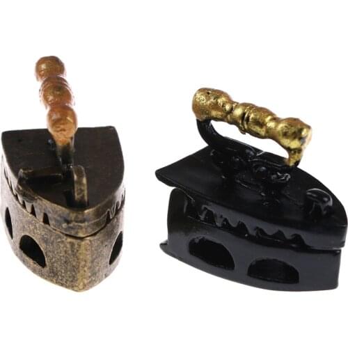 1:12 Cute Mini Dollhouse Miniature Adornment an iron clothes Tool 20* 12*20mm Furniture Toys 1/12 Doll House Accessories