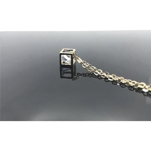 Trend necklace square frame pendant necklace gold couple gift party accessories man necklace woman pop style