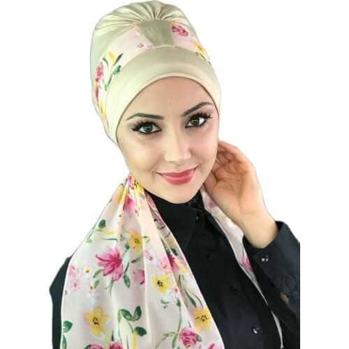 New Fashion 2021 Hijab Turban Lady Hat Seasonal Scarf Hijab Foulard Single Size Pale Yellow Biritli Scarf Bone