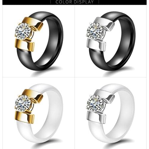 Wholesale Beautiful Cute Simple Jewelry blue Fire Ceramic ring Champagne Crystal from Austrian For Women gifts