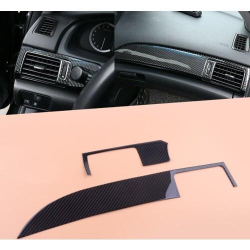 2Pcs Front Left Right Carbon Fiber Dashboard Air Outlet Vent Frame Trim Fit for Honda Accord 2014 2015 2016 2017 Left Hand Drive