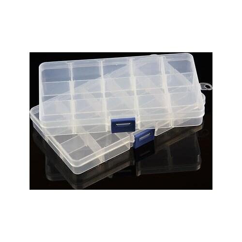 Babelin Plastic 15 Slots Adjustable Jewelry Storage Box Case Craft Organizer Beads
