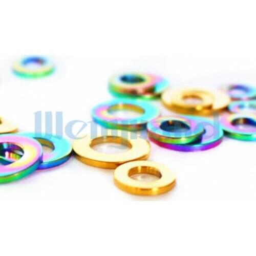 10pcs M5/6/8/10 Grade 5 GR5 Titanium Bolt Screw Spacer Flat Washer For Bicycle