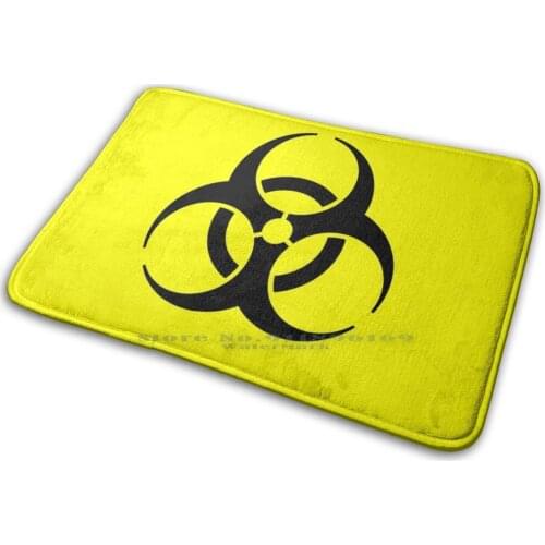 Biohazard Mat Rug Carpet Anti-Slip Bedroom Entrance Door Mat Biohazard Symbol Hazard Warning Danger Infection Biological Emblem