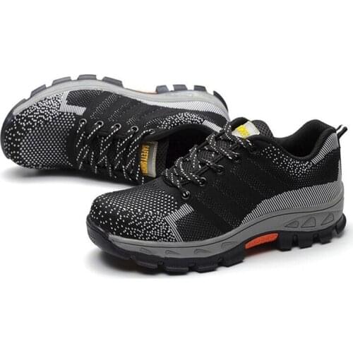 Size 48 Mesh Steel Toe Boots Black Safety Shoes Men Work Boots Breathable Men Casual Shoes Indestructible Platform Boots New