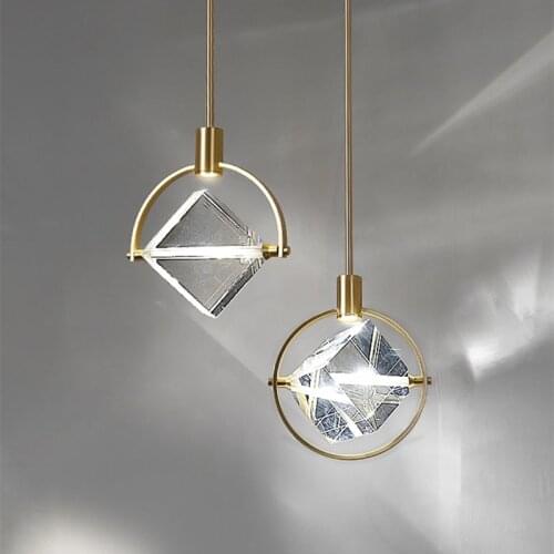 Post modern fashion light luxury restaurant bar crystal chandelier American simple personality bedroom bedside model room lamp