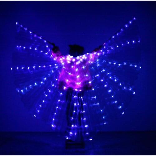 2018 Children LED Light Isis Wings Belly Dancing 360 Degree Egyptian Stage Performance New Arrival Kids LED Wings No Sticks