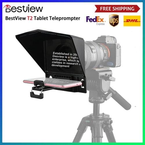 Bestview T2 Teleprompter for 8 inch Tablet iPad Phone Prompter Interview Speech DSLR Reader Tablet Prompteur Studio Teleprompter