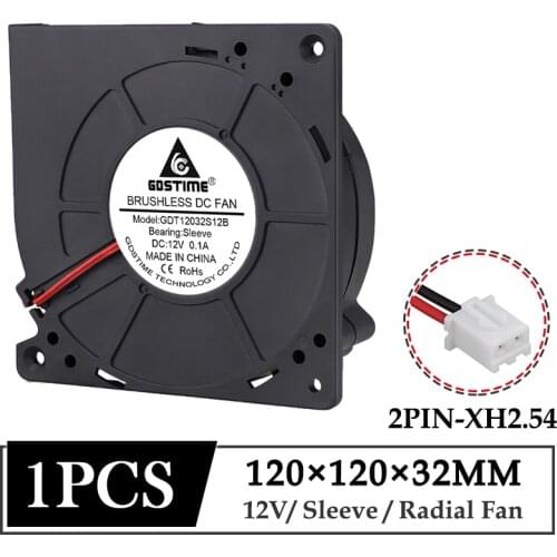 1Pcs Gdstime DC 12V Blower 120mm 120x120x32mm Industrial Portable Blower Cooler 12032 12cm Computer Radial Turbo Cooling Fan