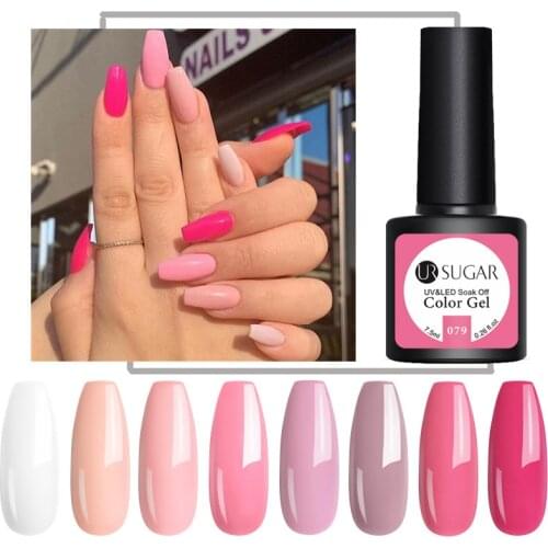 UR SUGAR Pink Spring Matte Nail Gel Polish UV LED Gel Varnish Soak Off Gel Lacquers For Manicures Painting Need Matte Top Coat