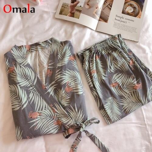 2020 spring Comfortable Pajamas for women Long Sleeve Kimono pajama set Home Wear Lovely Sleepwear Girls Pijama Mujer