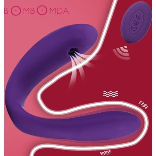 Vagina Sucking Vibrator For Couples U Shape Bendable G-spot Vibrator Clitoris Sucker Female Masturbation Erotic Toys For Adults