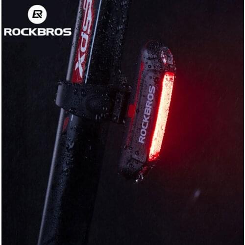 ROCKBROS Bike Rear Light 200-800Amh Bicycle Tail light USB Rechargeable Led Flash Cycling Light Mountain Road Seatpost Taillight