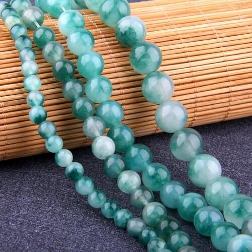 Green Aventurine Chalcedony Jades Natural Stone Beads Round Loose Beads For Jewelry Making 4-12mm Diy Bracelet 15" Wholesale