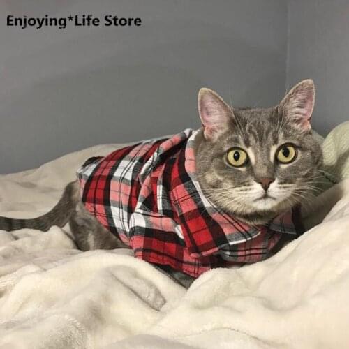 Spring and Summer Pet Dog Shirt Vest Clothing Plaid Cat Dog Clothes Small Dog Chihuahua T-shirt Clothing Jacket