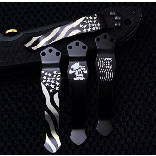1 piece Titanium Alloy Pocket Knife Back Clip For Benchmade 710 580 810 Griptilian Emerson CQC ZT 0620 0630 Fold Waist Clamp DIY