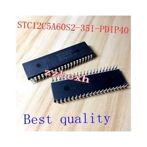 2PCS/LOT New original STC12C5A60S2-35I-PDIP40 DIP40