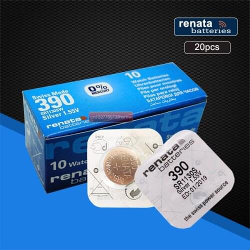 20pack Renata Silver Oxide Watch Battery 390 SR1130SW 1130 1.55V 100% original brand renata 390 renata 1130 battery