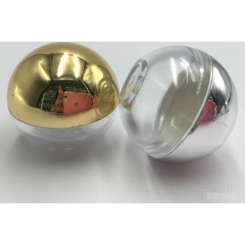 200pcs/lot 5g High Quality ball shaped Acrylic Jar with gold/silver lid, 5ml Sample Eye cream Lip Gloss Container