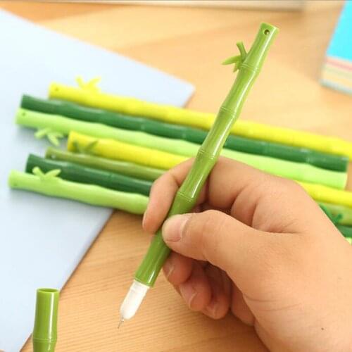 60pcs/ lot China Creative beautiful green bamboo gel pen/Good quality/School supplies/ stationery/papelaria G159