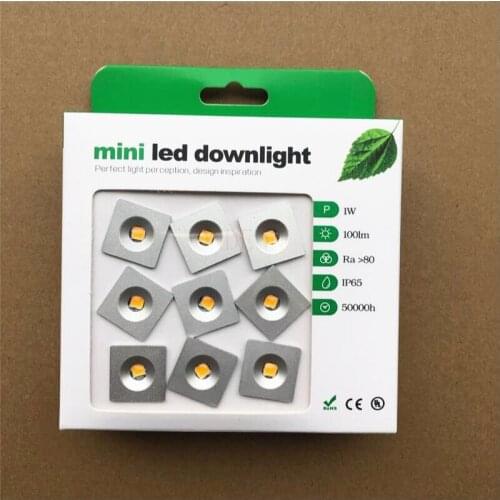 9pcs 1W square IP65 Mini LED Downlight Outdoor Garden Bathroom Corridor Ceiling Spot Bulb Light Sauna Lighting CE