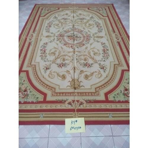 Free shipping 3x4meters European aubusson carpets for home decoration, French abusson hand weave rug