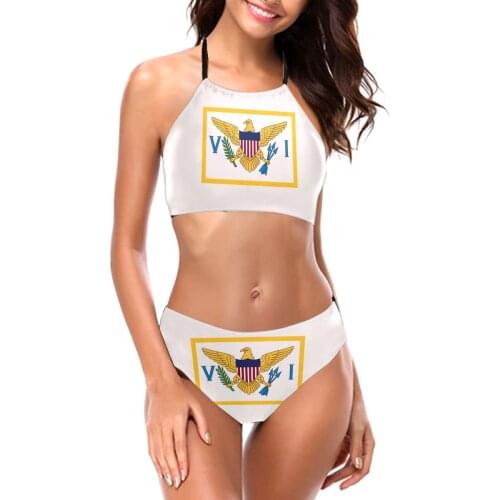 Bikinis United States Virgin Islands Flag Exotic 2021 Women Swimsuit Low Waist 2 piece woman set R333 Women Beach wear