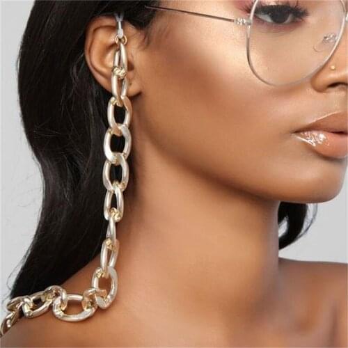 Hot Fashion Imitation Shellfish Leopard Sunglass Chain Women Eyeglasses Holder Backlace Style Retro Eyewear Big Chokers