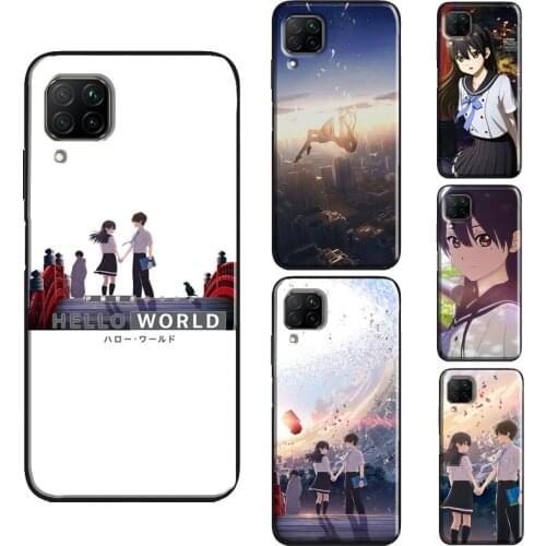Hello World Anime Case For Huawei P30 Lite P40 P20 Pro Mate 20 Nova 5T P Smart 2019 Honor 20 9X 8X 8A 10i