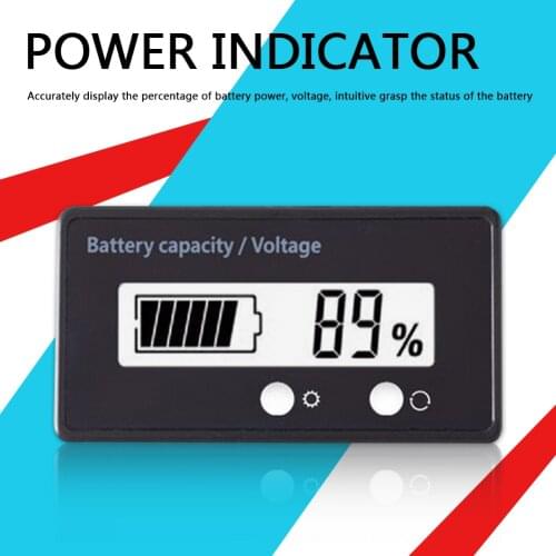 Backlit Digital Car Battery Capacity Tester Percentage Level Monitor Voltmeter Voltage Tester Doctor Detector