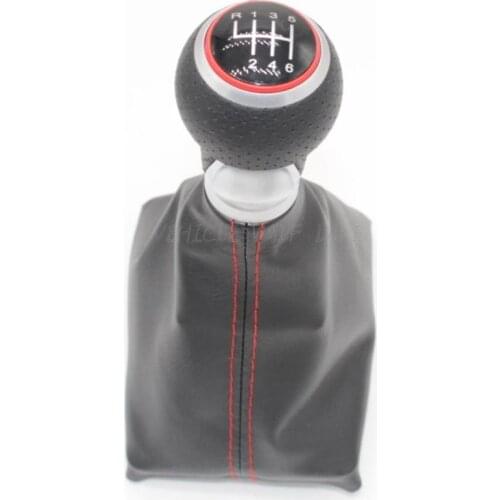 For Audi A6 C6 S6 Avant 2005 2006 2007 2008 2009 2010 2011 Car 6 Speed Car Gear Stick Level Shift Knob PU Leather Cover
