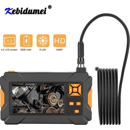 New HD 1080P 8MM Lens Screen Inspection Endoscope Camera Snake Tube Waterproof Borescope 4.3 Inch HD TFT IPS Screen Camera