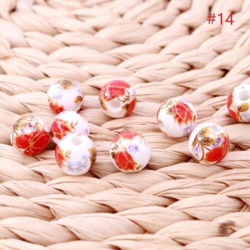 Hot Sale 200Pcs/lot More Styles for Choose 8mm Handmade Round Shape Ceramic Beads Wholesale Diy Porcelain Ceramic Jewelry Beads