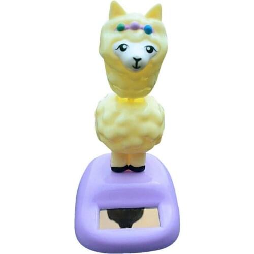 Solar Toy Powered Car Decoration Sheep Sloth Car Accessories Cartoon Head Shaking Doll Innovative Halloween Gift Car Ornament