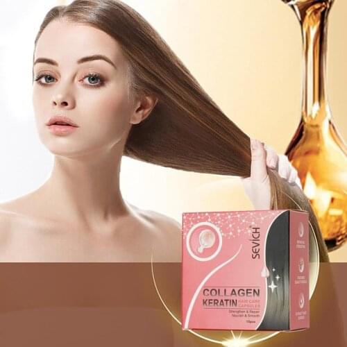 Keratin Hair Care Capsules Smooth Silky Hair Vitamin Capsule Keratin Complex Oil Hair Care Repair Damaged Hair Serum TSLM1