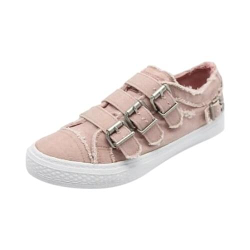 Fashion sneakers Women Peas Shoes Summer Casual shoes women Flat-Bottomed Belt Buckle Single Rome Shoes Canvas sneakers