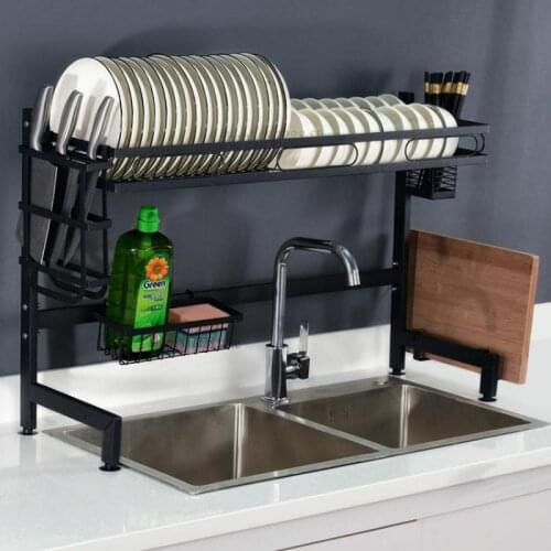 Kitchen racks, dish racks, chopsticks, dishes, dishes, drain racks, cupboard storage boxes, sink above the sink