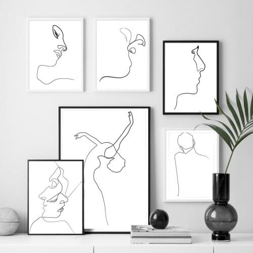 Minimalist Abstract Lines Canvas Painting Wall Art Nordic Posters and Prints Wall Pictures for Living Room Decoration Frameless