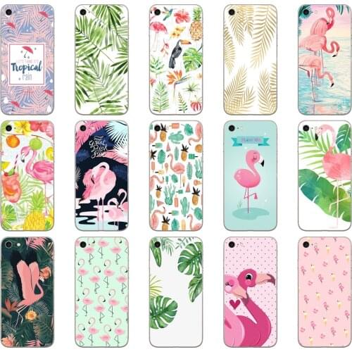 25DD Flamingos and plants Soft Silicone Cover Case for iphone 5 5s se 6 6s 8 plus 7 7 Plus X XS SR MAX case