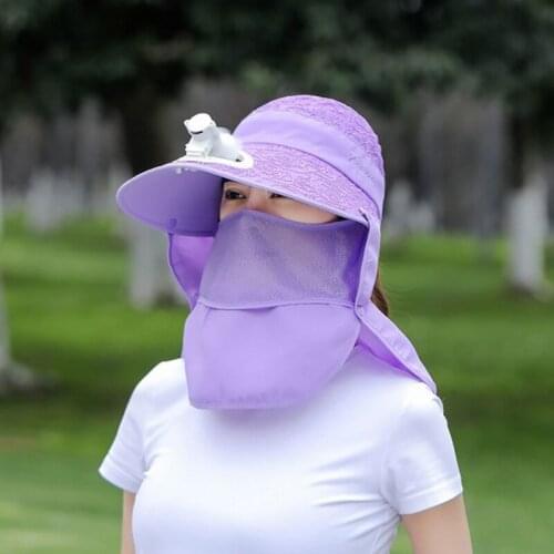 New sunscreen hat cover face and neck outdoor sun hat fishing hat sun hat with USB fan hat ladies leisure hat
