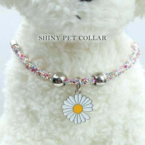 New cat collar with bells cute cartoon princess style shiny pet decoration collar