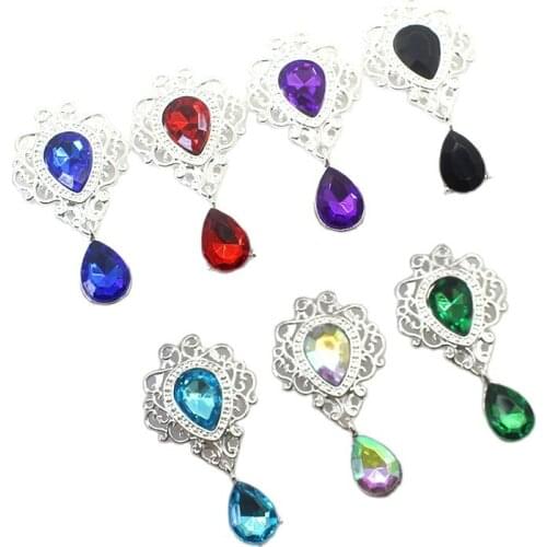 New Alloy flat Bottom Water Drop Brooch Pendant 10 Pieces/Batch Water Drop Pendant 26*48MM Jewelry Sewing Decortion Accessories