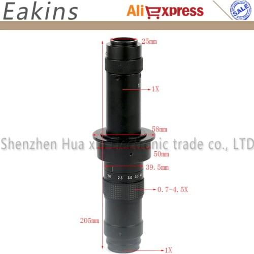 180X/300X Zoom C-Mount Parallel Light Lens For Industry Microscope Camera With 50mm Ring