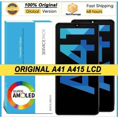 100% Original 6.1" AMOLED Display for Samsung Galaxy A41 SM-A415F A415 Full LCD Touch Screen Digitizer Assembly Repair Parts