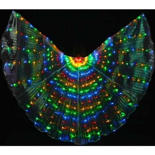 Preffessional Performance belly dance Prop Women Accessories Girls LED Wings Light Up Wing Multicolor gradient Wings
