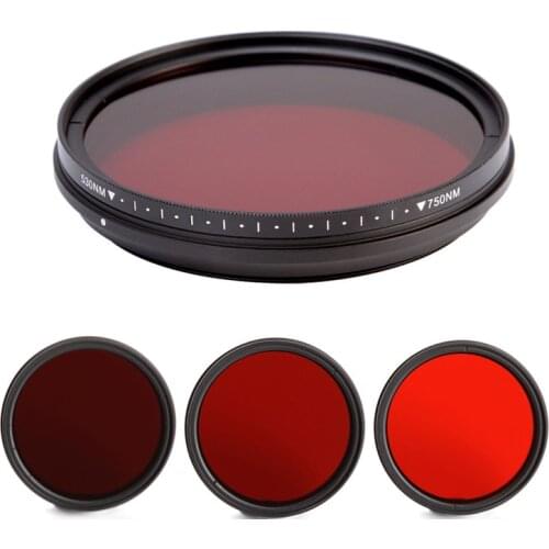 46 49 52 55 58 62 67 72 77 82 mm IR 530/590/630/680/720/750 nm Adjustable Infrared Infra-Red X-Ray lens Filter for dslr Camera
